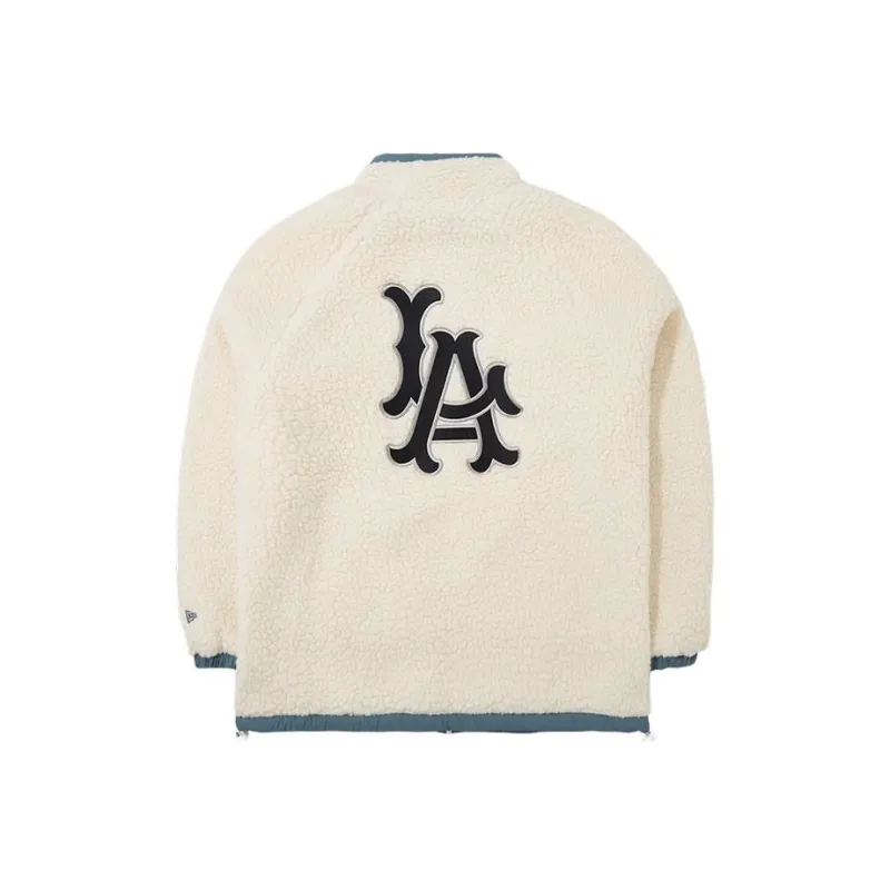 New Era Velvet Jackets Unisex Ivory White-0