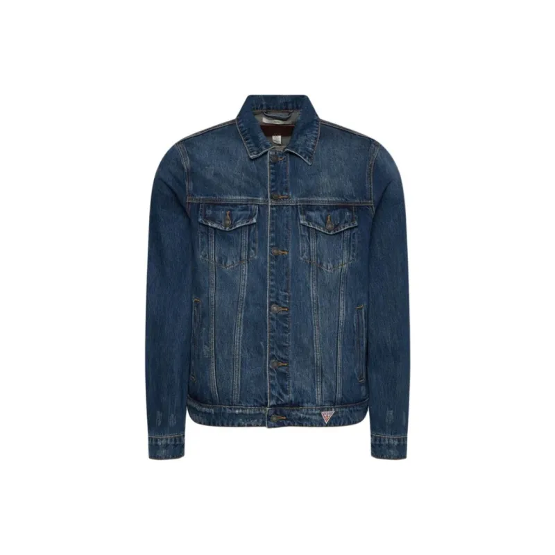 GUESS Denim Jackets Men Blue-0
