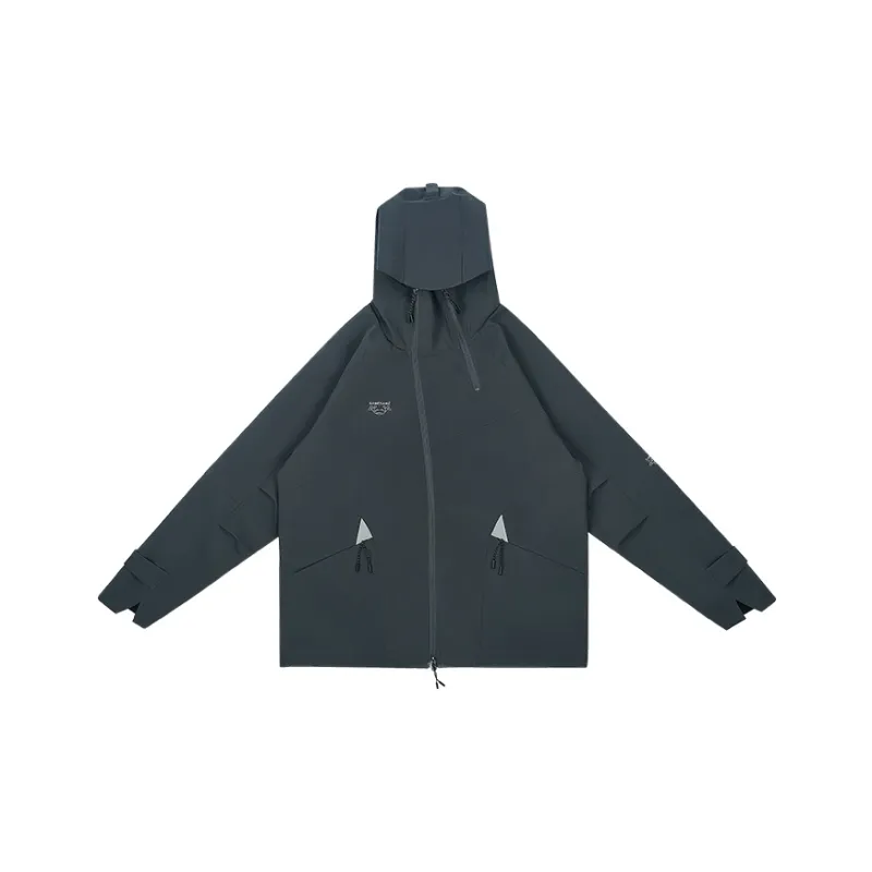 MYSAMESAME Fall Jackets & Coats Loose Fit Unisex Volcanic Gray Black-0