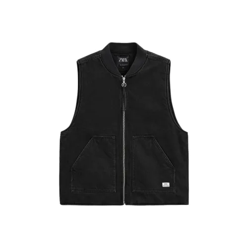 ZARA Vests Men Black