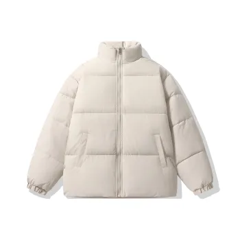 Yvette Solid Color Stand Collar Loose Fit Thickened Puffer Jacket Unisex