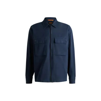 HUGO BOSS Zip-up Cotton Shirt Jacket