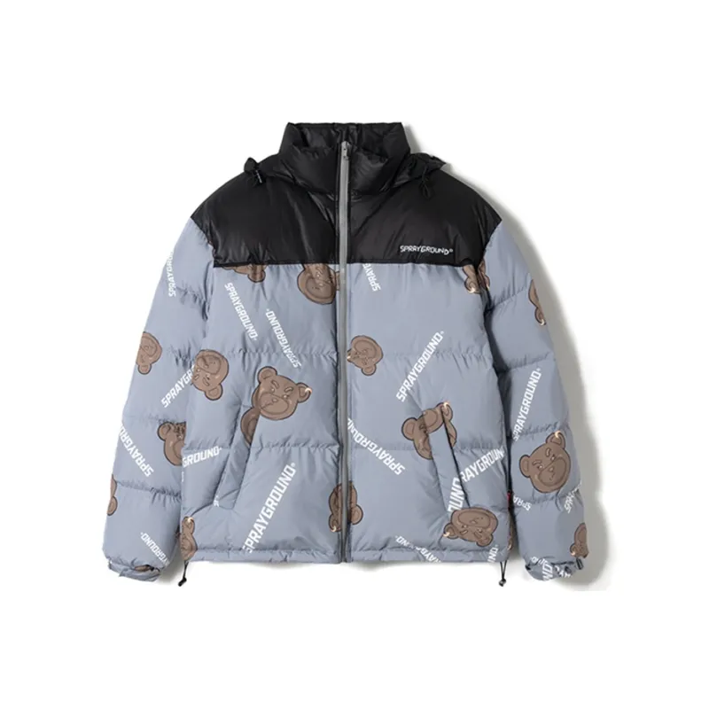 SPRAYGROUND Animal Pattern Stand Collar Loose Fit Thickened Down Jacket Unisex-12