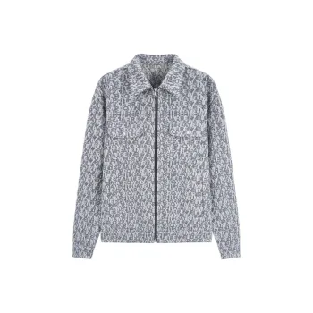 DEGAIA Denim Jacket Men's Medium Gray Letter