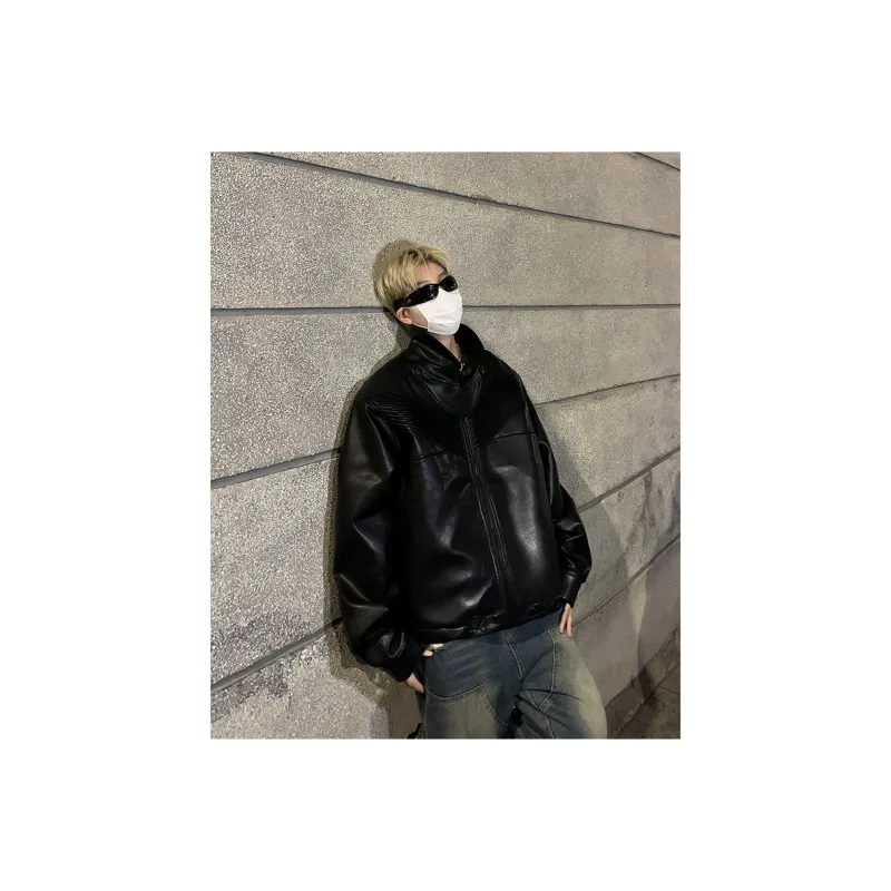 RVANGUARD Leather Jacket Unisex Black-5