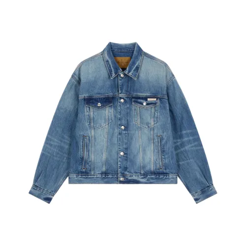 CALVIN nylon Denim Jacket Men's Blue