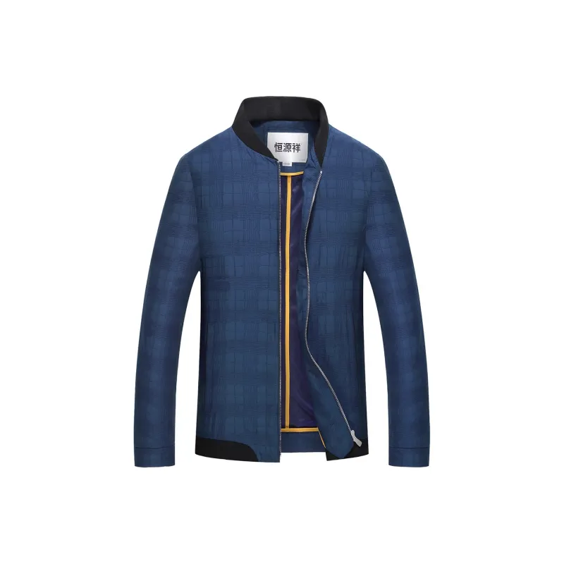 H YXIANG Jackets Men Light Blue-0