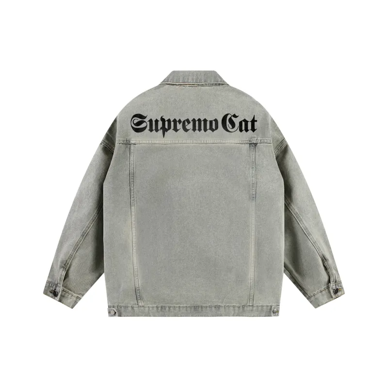 Supremo Cat Denim Jacket Unisex-4