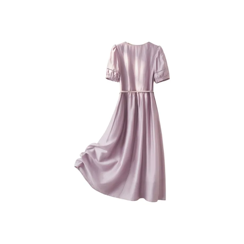 IHIMI Short Sleeved Dresses Women's Hyacinth Purple-2