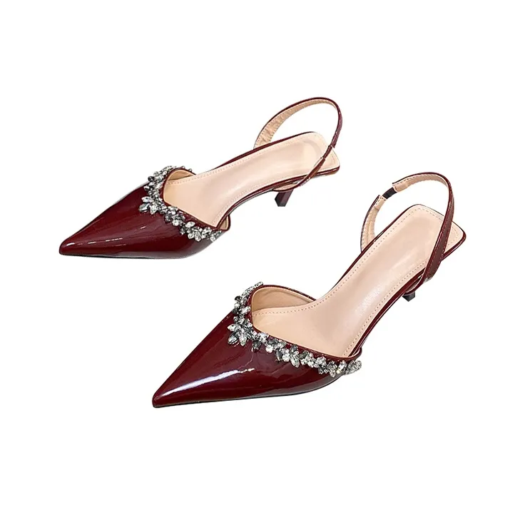 TADSW Slim Heel High Heels 6.5cm Women's Burgundy-2