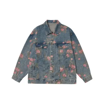 WARNING LIGHT Denim Jacket Unisex Blue