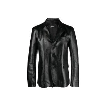 VERSACE Single breasted Leather Blazer