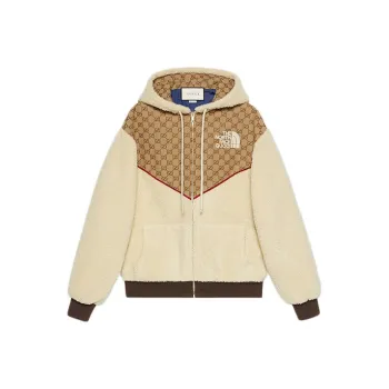 GUCCI X The North Face Gg Canvas Shearling Jacket