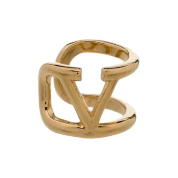 Valentino Brass Clip On Earrings Women's Gold