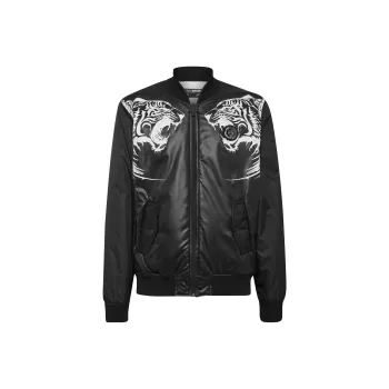 PLEIN SPORT Tiger print Zipped Bomber Jacket