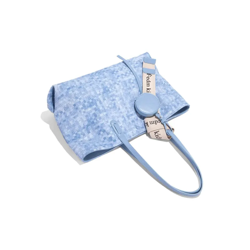 CLEVER& KETCH PU Tote Underarm Shoulder Bag Women's Pink/Blue-7