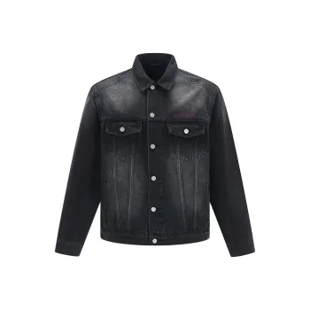 Abigthanks Denim Jacket Unisex Black Gray
