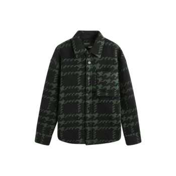 GXG Coat Men's Black And Green Plaid