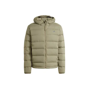 Adidas Helionic Stretch Hooded Down Jacket Down Jacket Men's Olive Green