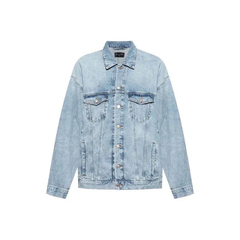 Balenciaga Vintage Effect Denim Jacket-0