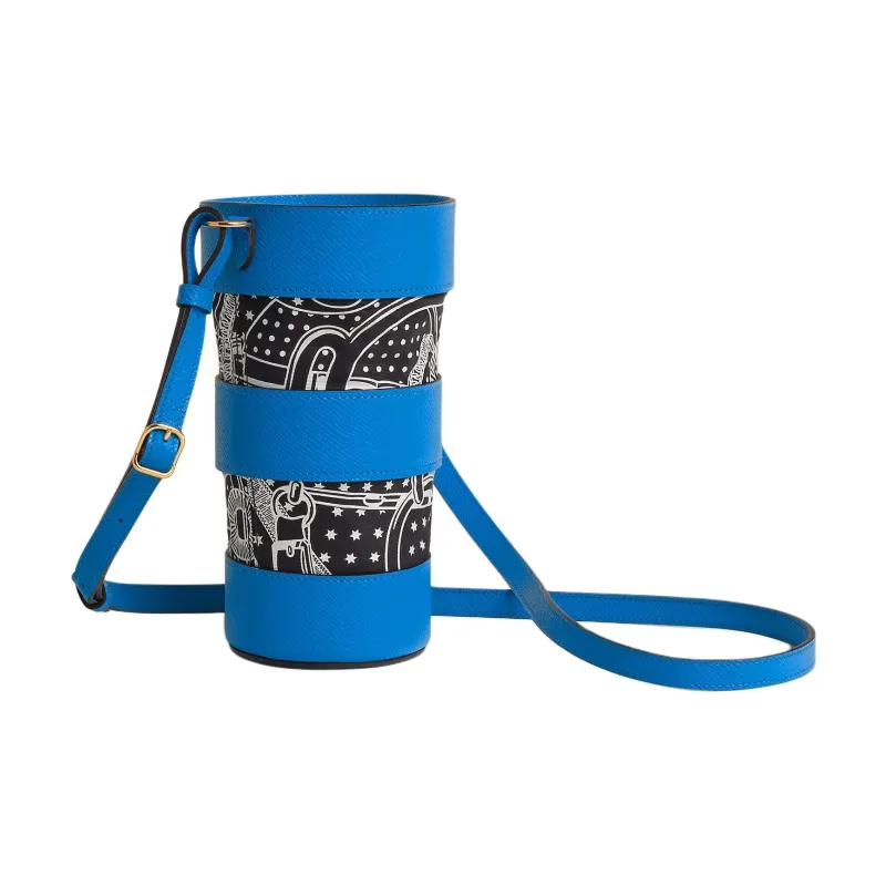 HERMES AVECSOIE IN THE POCKET Crossbody Bags Sambal Blue & Dusty Gray-1