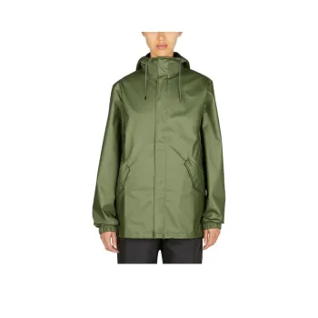 Rains Long Sleeved Drawstring Hooded Coat