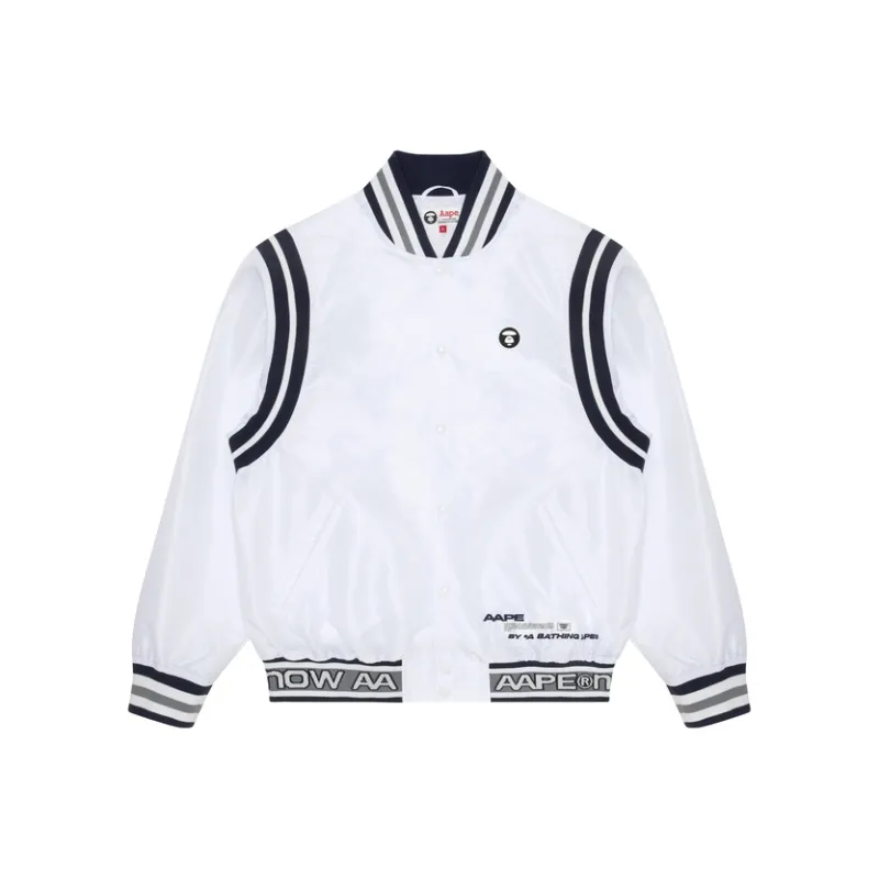 Aape Logo print Varsity Jacket-4