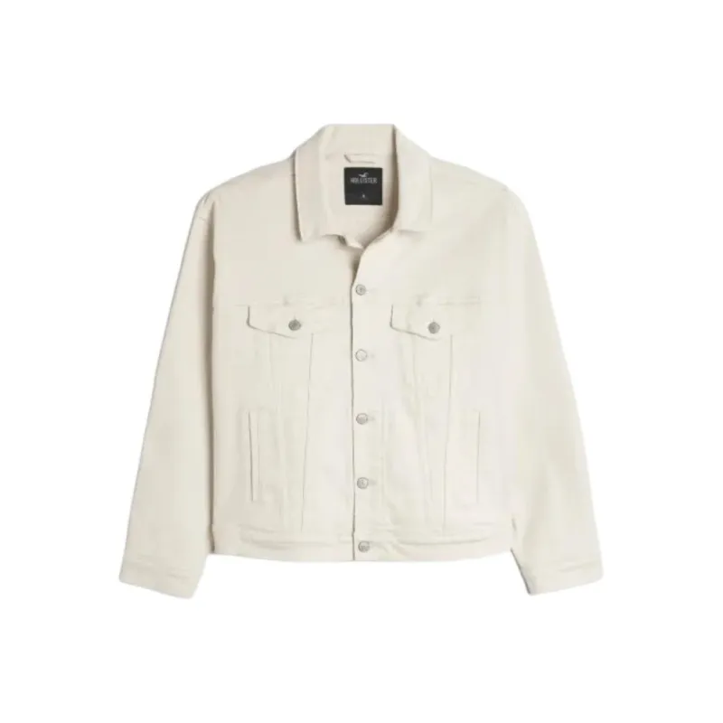 Hollister Denim Jacket Men's Ecru-0