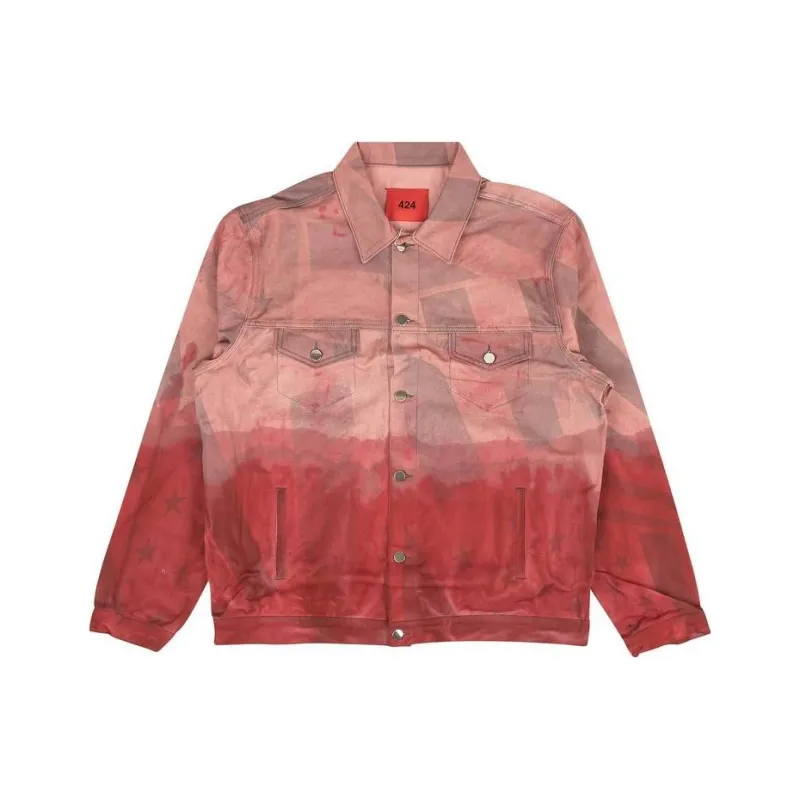 424 Pigment Dip American Flag Denim Jacket-0