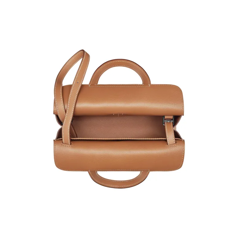 HERMES Halzan Swift Calfskin Shoulder Bag, Crossbody Bag, Handbag Mini Women's Khaki-4