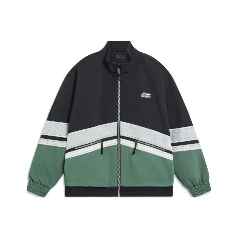 LiNing Sports Trend Series Jackets Coats Men's Black & Deep Palace Green Multicolor-0