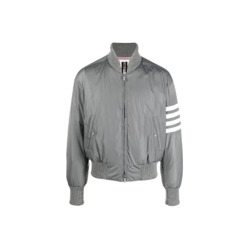 THOM BROWNE 4 Bar Striped Zipped Bomber Jacket