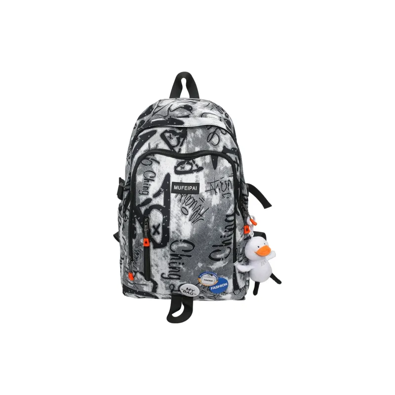 Single Warehouse Nylon Backpack Regular Unisex Blue/White/Black-7