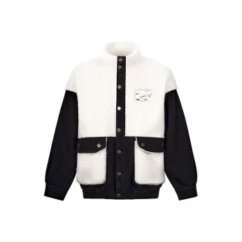 YLDP Velvet feel Coat Unisex Black White