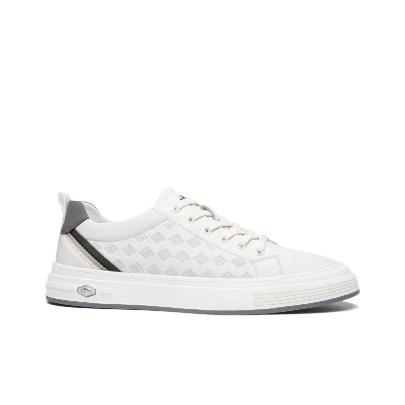 HD Slip Resistant, Waterproof, Abrasion Resistant, Breathable, Moisture Wicking Low Top Skateboard Shoes Men's White-1