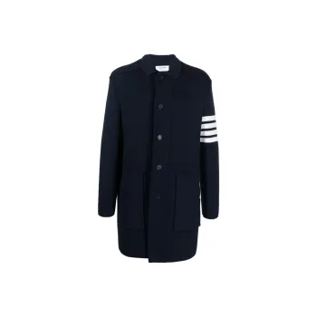 THOM BROWNE 4 Bar Knitted Longline Cardigan