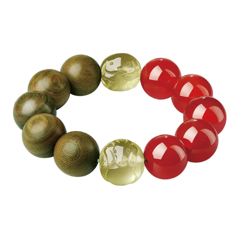 SGE Green Sandalwood Wooden Bracelets Men's-2