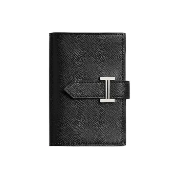 HERMES Bearn Calfskin Wallet Mini Women's 89 Noir Black