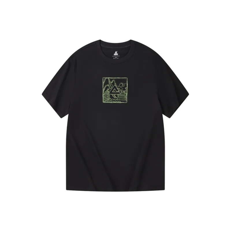 PEAK x WANGUOLAICHAO,LIANMINGKUAN Fashion Collection T Shirt Unisex Black-0