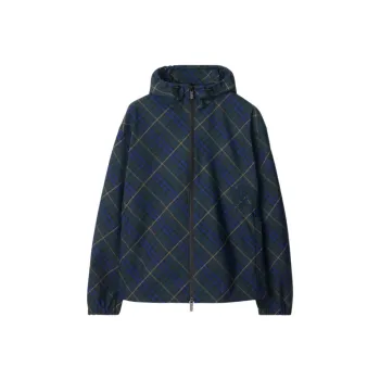 Burberry Check Pattern Hooded Jacket