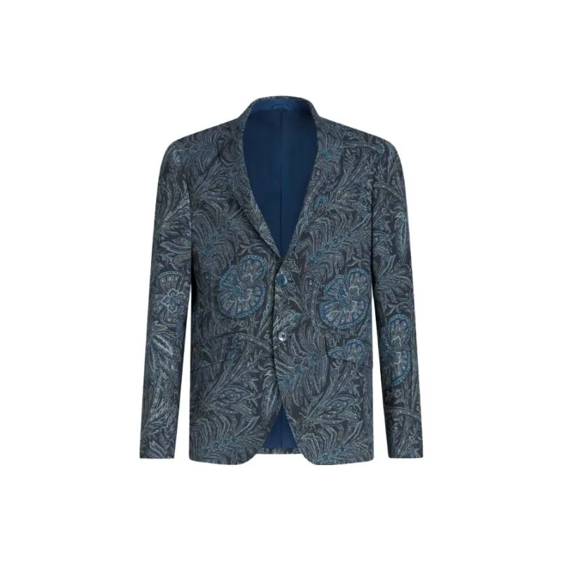 ETRO V Neck Floral Printed Blazer-0