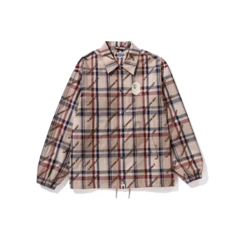 A BATHING APE A BATHING APE Logo Check Pattern Coach Jacket