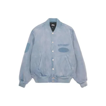 Stussy Ghost Logo Canvas Varsity Jacket