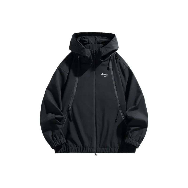 JEEP SPIRIT Outdoor Hiking Wind And Water Repellent Windbreaker Jacket Unisex-0