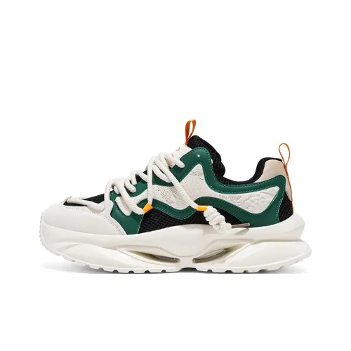 DEERWAY Breathable Height Increasing Rebound Low Top Casual Shoes Men's Beige Green Black