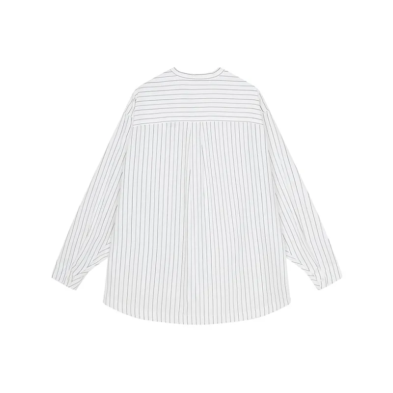 CROQUIS Shirt Men's 192 White Base Pinstripe-1