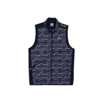 PUMA AOP Golf Vest Men's Dark Marine Blue
