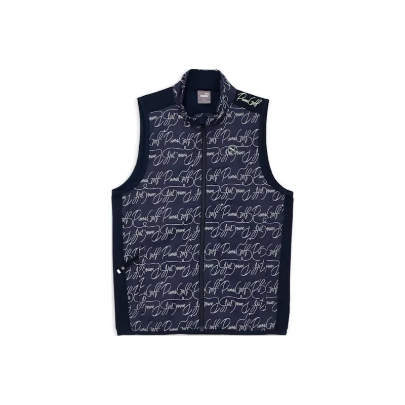 PUMA AOP Golf Vest Men's Dark Marine Blue-0