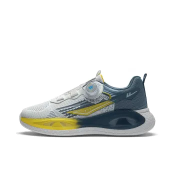 Warrior Anti Slip And Wear Resistant Height Increasing Low Top Casual Running Shoes Men's White Mist Blue Yellow