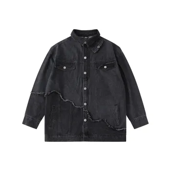 LAMLICKA Denim Jacket Unisex Gray